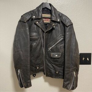 Vintage Chevignon Men’s Leather Biker Jacket Size Small